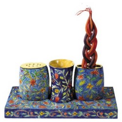 Ensemble Havdalah en bois oriental | Ensembles de Havdalah et boîtes à épices | Judaïca