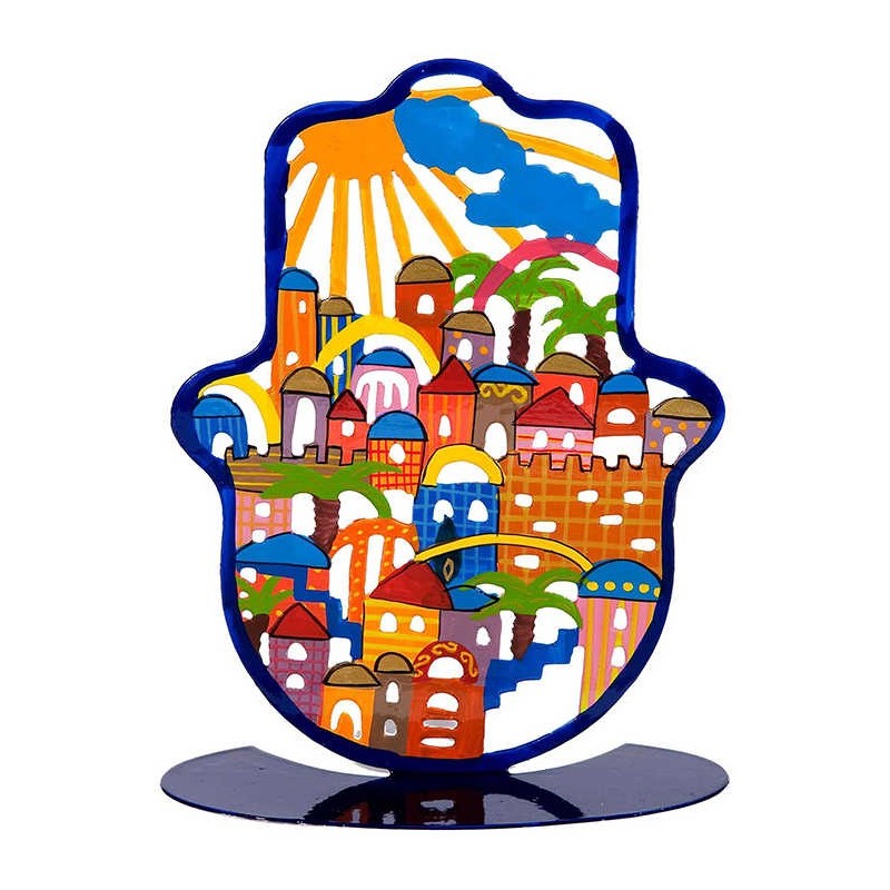 Sun Over Jerusalem Hamsa Stand | All Judaica | Judaica