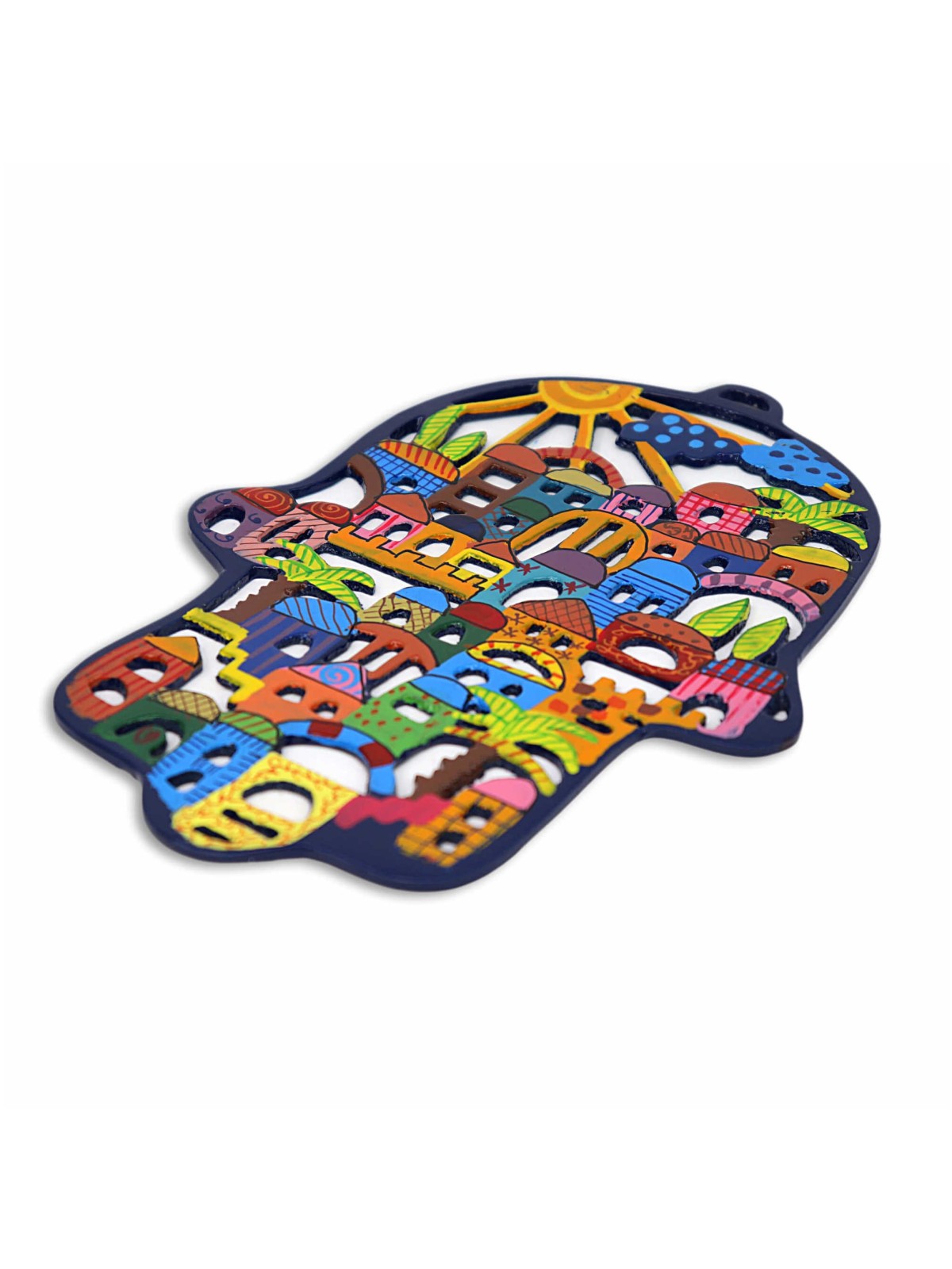 Jerusalem in the Sun Hamsa Plaque | All Judaica | Judaica