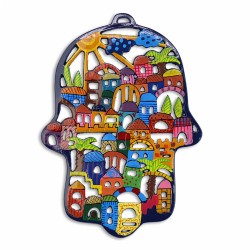 Jerusalem in the Sun Hamsa Plaque | All Judaica | Judaica