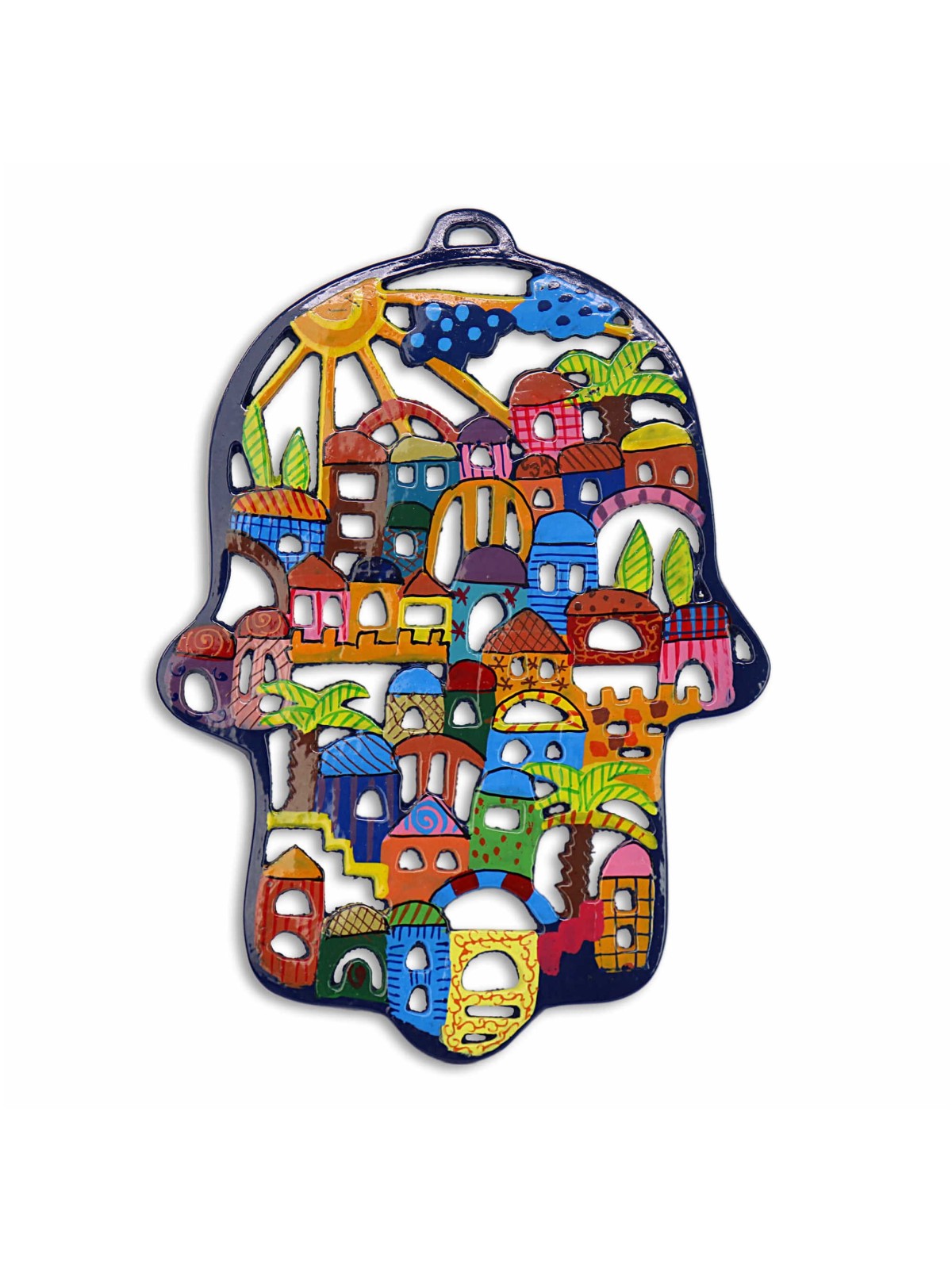 Jerusalem in the Sun Hamsa Plaque | All Judaica | Judaica