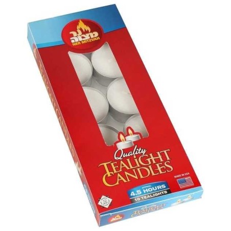 Bougies chauffe-plat - 10 Pack | Bougies et huile de Shabbat | Judaïca