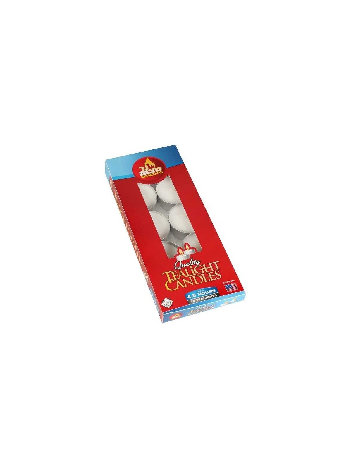 Bougies chauffe-plat - 10 Pack | Bougies et huile de Shabbat | Judaïca
