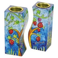 Pomegranates Fitted Candlesticks | Candle Holders | Judaica