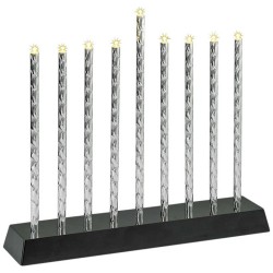 Tubes en aluminium taillés au diamant Menorah électrique LED | Hanoukka | Judaïca