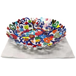 Hearts Laser Cut Hand Painted Bowl | Home Goods | Judaica
