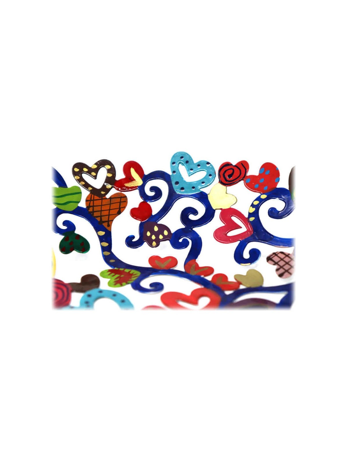 Hearts Laser Cut Hand Painted Bowl | Home Goods | Judaica