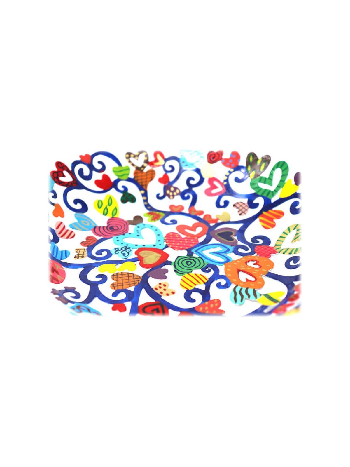 Hearts Laser Cut Hand Painted Bowl | Home Goods | Judaica