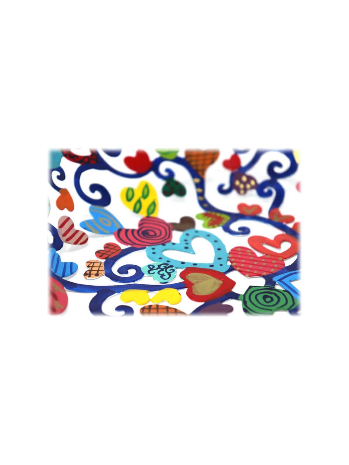 Hearts Laser Cut Hand Painted Bowl | Home Goods | Judaica