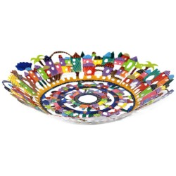 Jerusalem Laser Cut Hand Painted Bowl | Home Goods | Judaica