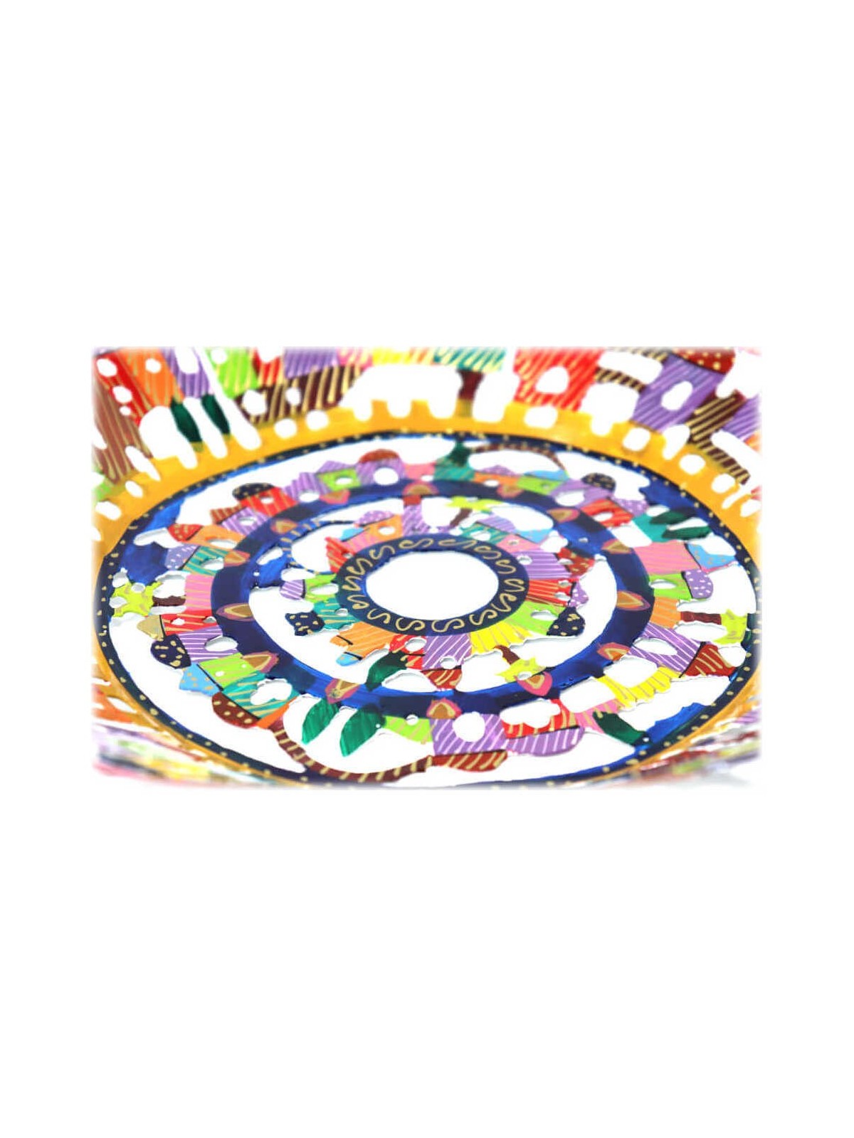 Jerusalem Laser Cut Hand Painted Bowl | Home Goods | Judaica