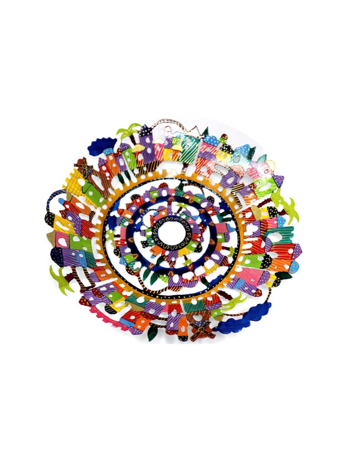 Jerusalem Laser Cut Hand Painted Bowl | Home Goods | Judaica