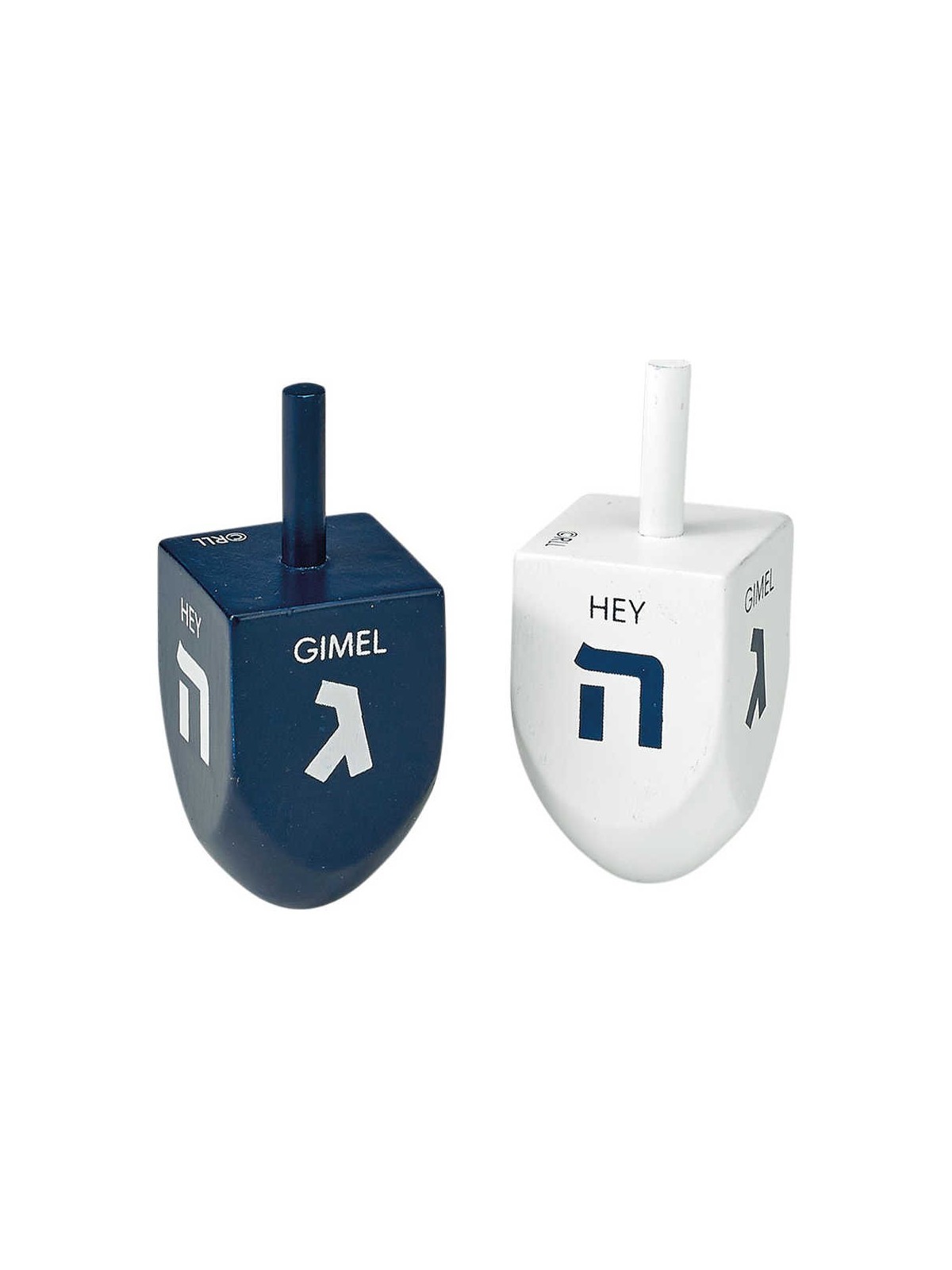 Blue and White Dreidels - Set of 2 | Hanukkah | Judaica
