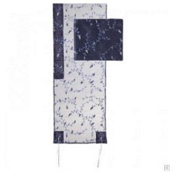 Ensemble de talit brodé floral en organza doré par Yair | Talit/Tallis | J.