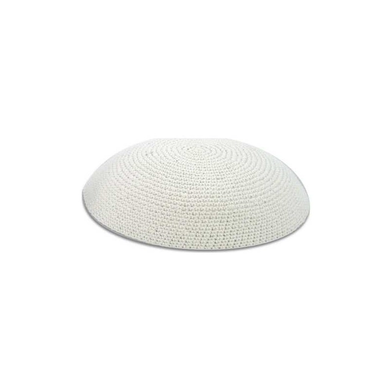 White Knit Kippah | Kippahs | Judaica