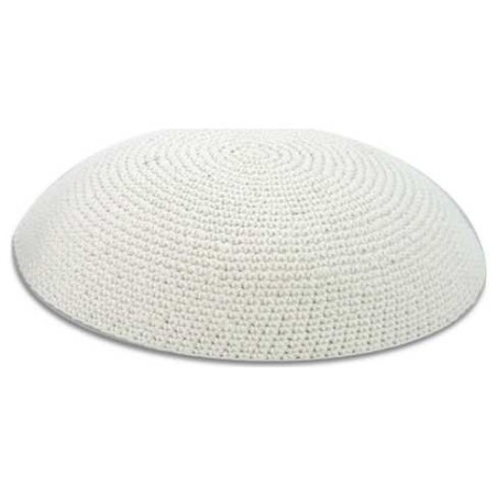 White Knit Kippah | Kippahs | Judaica