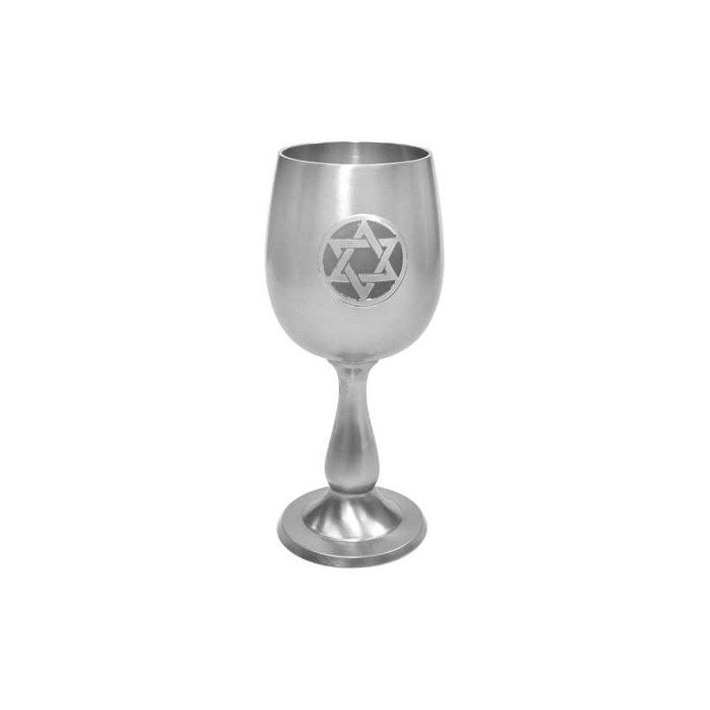 Coupe de Kiddouch étoile de David en étain | Coupes de Kiddouch | Judaïca