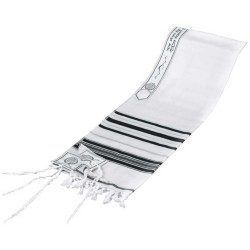 Traditional Black & Silver Stripes Wool Tallit | Tallit/Tallis | Judai