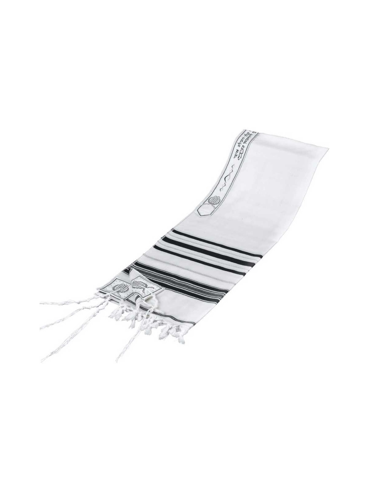 Traditional Black & Silver Stripes Wool Tallit | Tallit/Tallis | Judai