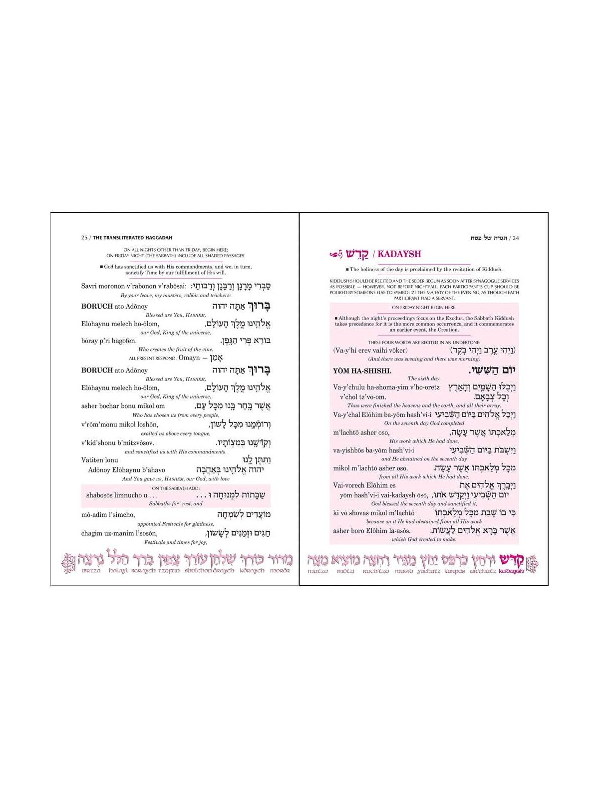Haggadah linéaire translittérée | Pâque | Judaïca