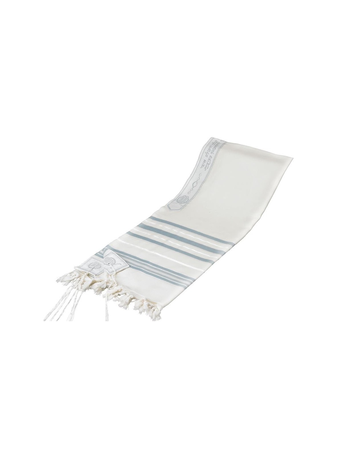 Tashbetz Traditional Gray & Silver Stripes Wool Ta | Tallit/Tallis | J