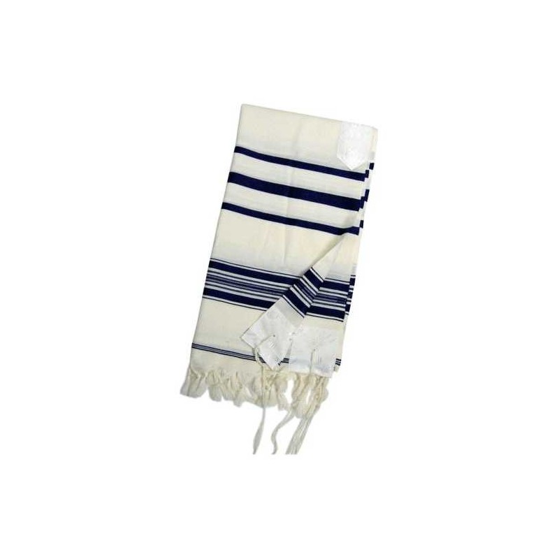 Talit traditionnel en laine à rayures noires | Talit/Tallis | Judaïca