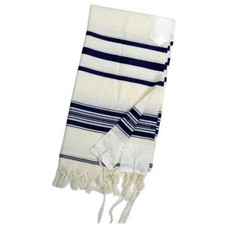 Talit traditionnel en laine à rayures noires | Talit/Tallis | Judaïca
