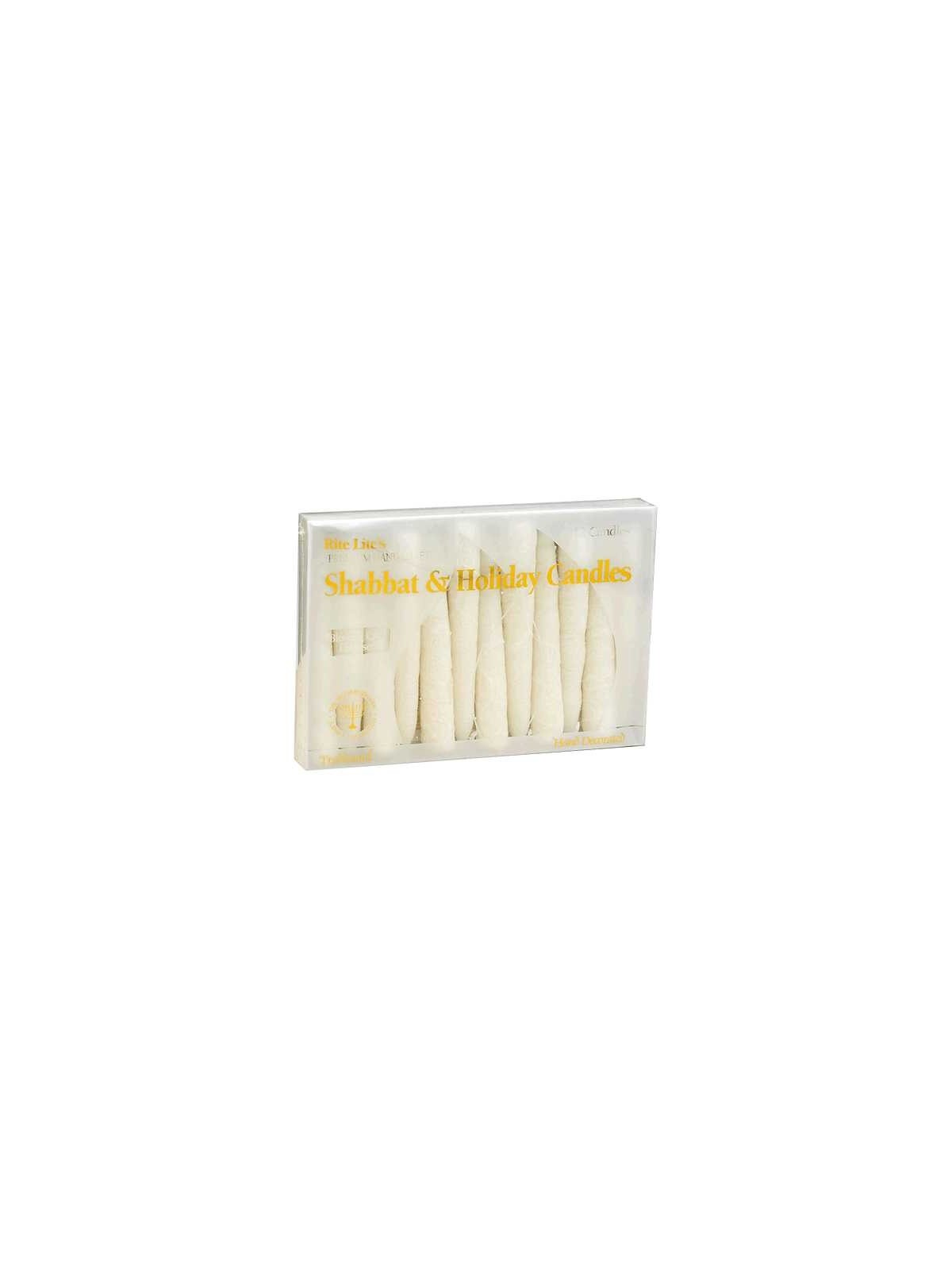 Premium Hand Crafted White Frosted Shabbat Candles | Shabbat Candles &