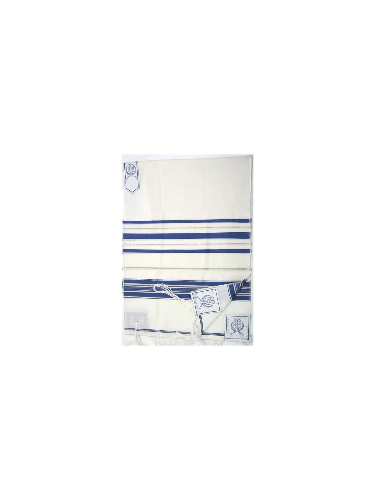 Traditional Blue & Gold Stripes Wool Tallit | Tallit/Tallis | Judaica