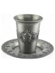 Grape Leaf Kiddush Cup and Plate | Kiddush Cups | Judaica