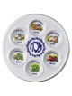 Assiette de Seder blanche jetable en plastique | Pâque | Judaïca
