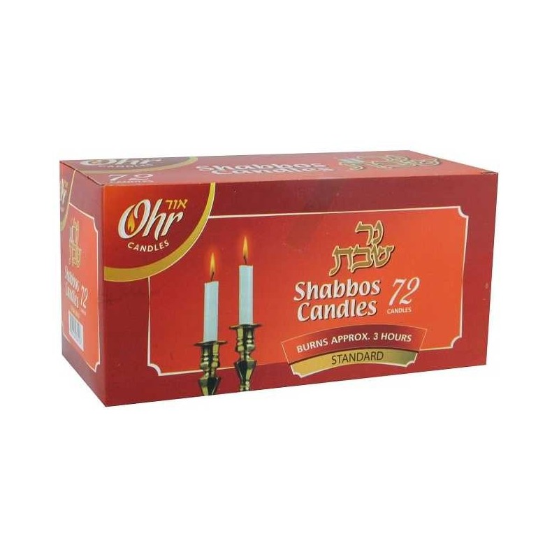 Bougies de Shabbat Deluxe - Ensemble de 72 - 4 heures | Bougies et huile de Shabbat | J.