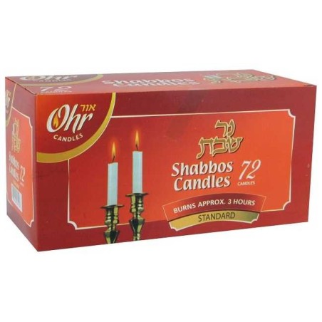 Bougies de Shabbat Deluxe - Ensemble de 72 - 4 heures | Bougies et huile de Shabbat | J.