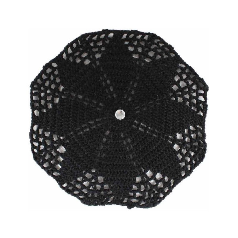 Hand Crocheted Head Covering with Hidden Comb - Bl | Kippahs | Judaica