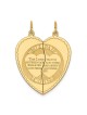 Breloque Mizpah cœur en or jaune 14 carats 2 pièces | Bijoux | Judaïca