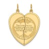 2-Piece 14k Yellow Gold Heart Mizpah Charm | Jewelry | Judaica