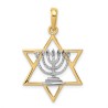 14k Yellow Gold Star Of David Pendant With Rhodium | Jewelry | Judaica