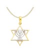 14k Yellow Gold Star Of David Pendant With Rhodium | Jewelry | Judaica