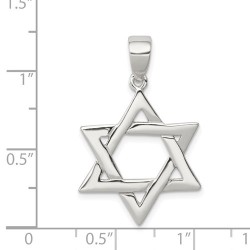 Pendentif étoile de David poli en argent sterling | Bijoux | Judaïca