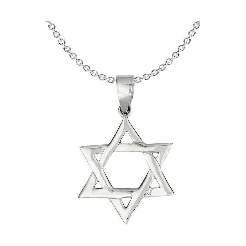 Pendentif étoile de David poli en argent sterling | Bijoux | Judaïca