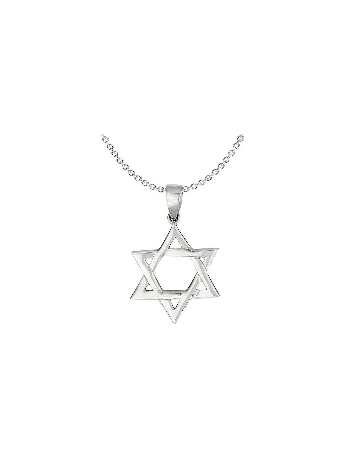 Pendentif étoile de David poli en argent sterling | Bijoux | Judaïca