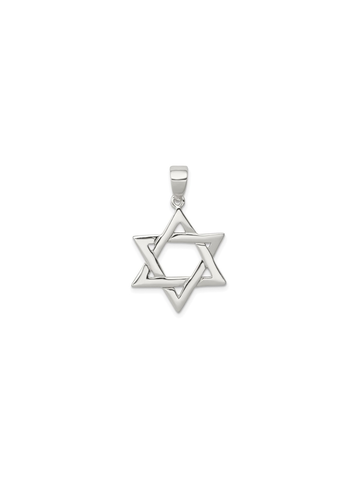 Pendentif étoile de David poli en argent sterling | Bijoux | Judaïca