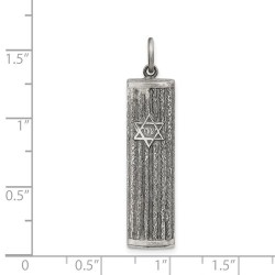Sterling Silver Antiqued Mezuzah Pendant | Jewelry | Judaica