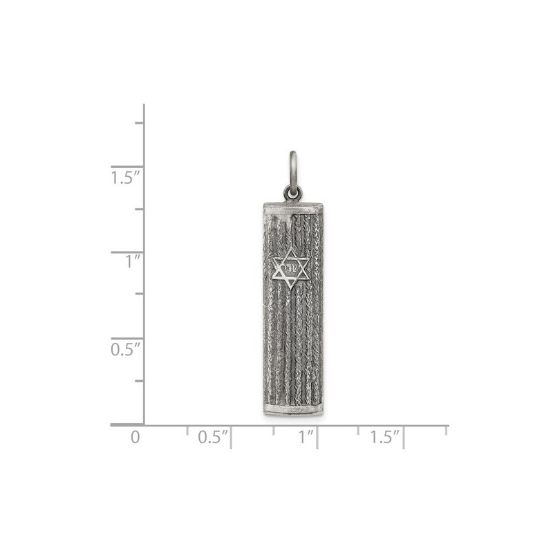 Pendentif Mezouza antique en argent sterling | Bijoux | Judaïca