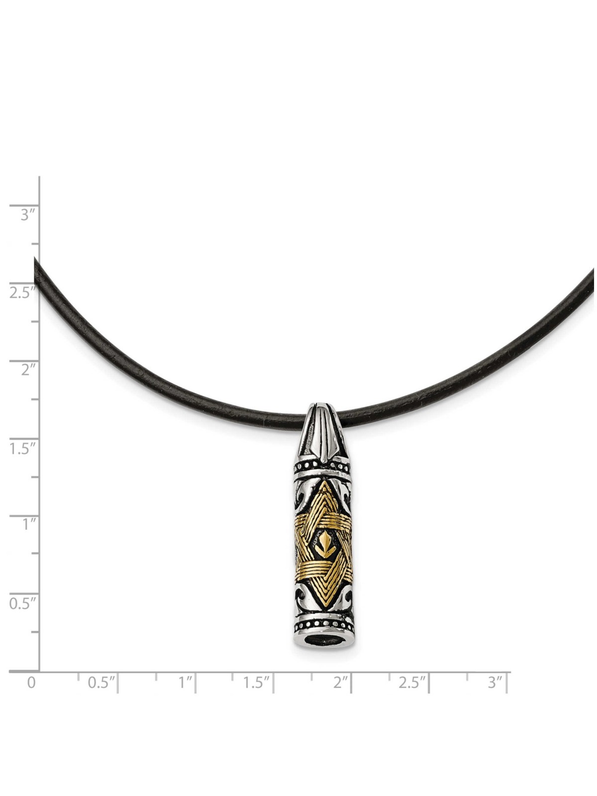 Two-Tone Stainless Steel Mezuzah Pendant | Jewelry | Judaica