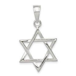 Sterling Silver High Polish Star of David Pendant | Jewelry | Judaica