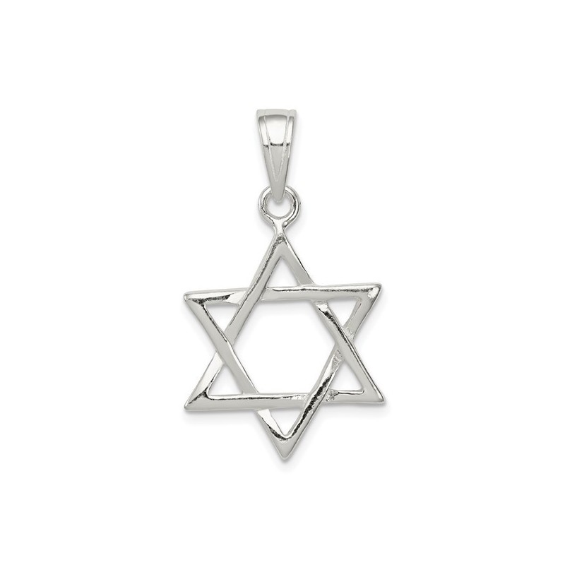 Sterling Silver High Polish Star of David Pendant | Jewelry | Judaica
