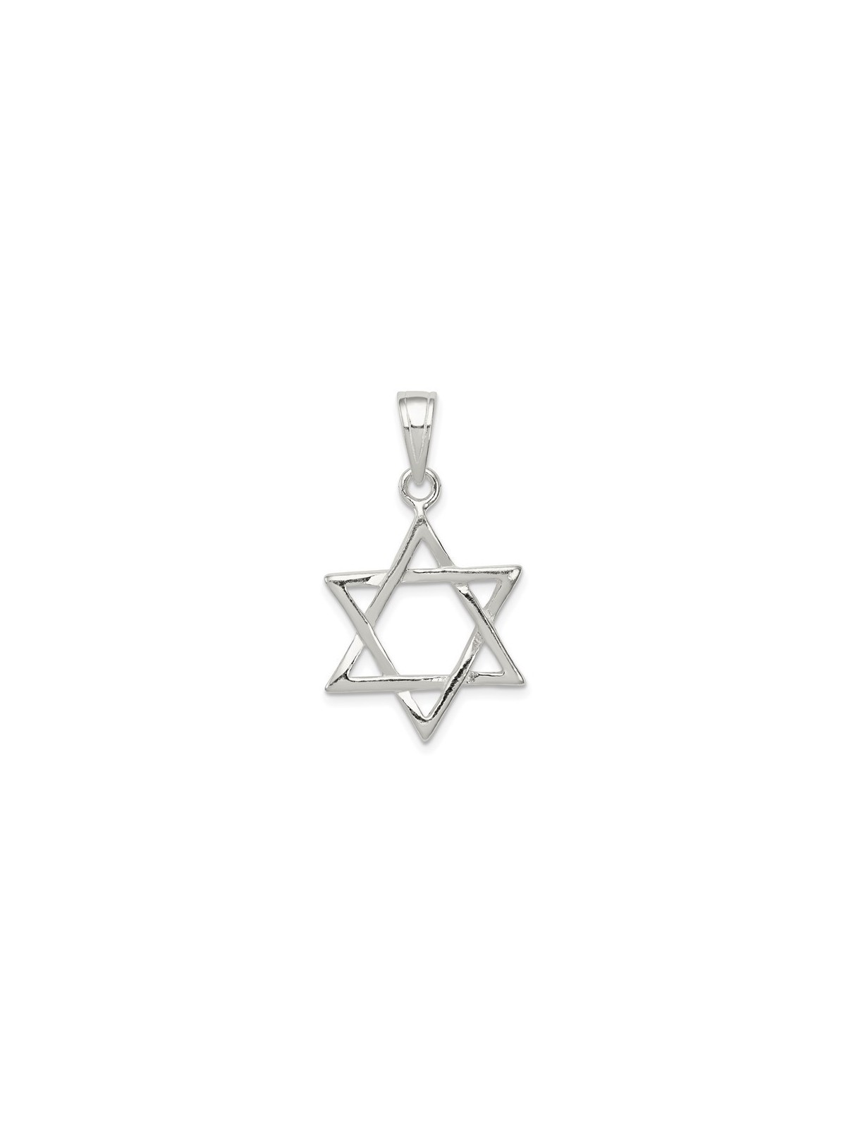 Sterling Silver High Polish Star of David Pendant | Jewelry | Judaica