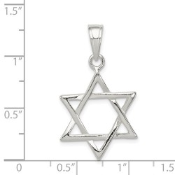 Sterling Silver High Polish Star of David Pendant | Jewelry | Judaica