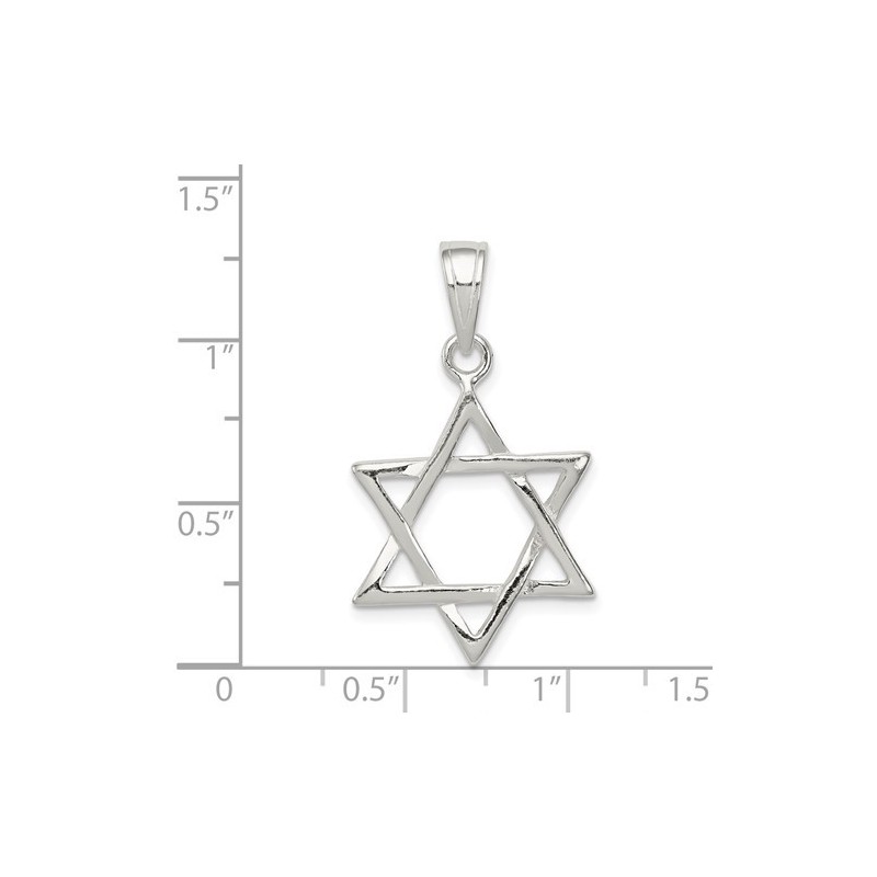 Sterling Silver High Polish Star of David Pendant | Jewelry | Judaica